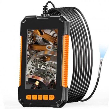 K&F Concept Endoscopio Industrial 3,9mm, Cámara Endoscópica con 4,3 Pulgadas Pantalla HD 1080P, Luces LED y Cable Semirígido pa