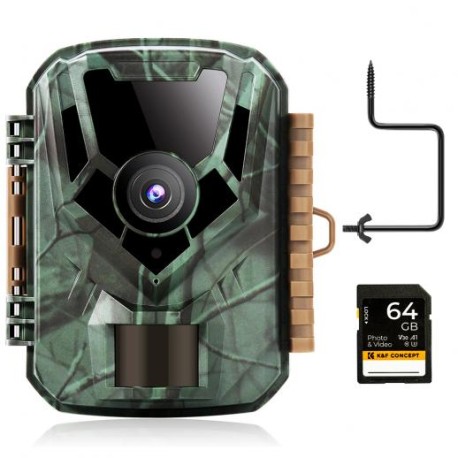 Cámara de Caza 1080P 24MP 0,4s Disparo Impermeable IP65 + Tarjeta SD 64GB +  Lector de Tarjeta - K&F Concept